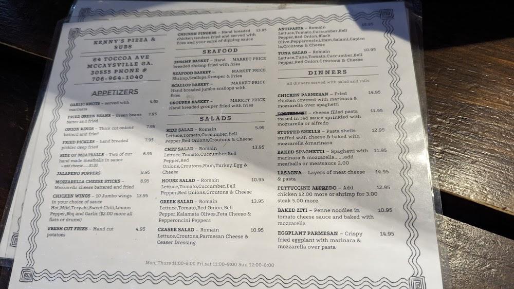 Kenny's Pizza & Subs Menu image 2