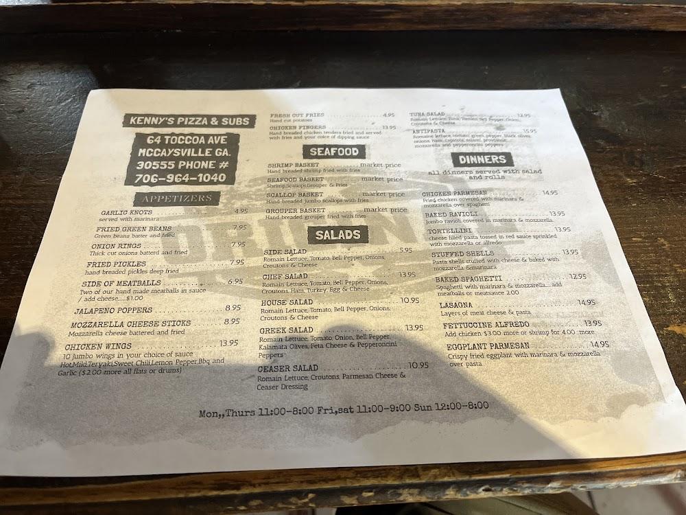 Kenny's Pizza & Subs Menu image 3